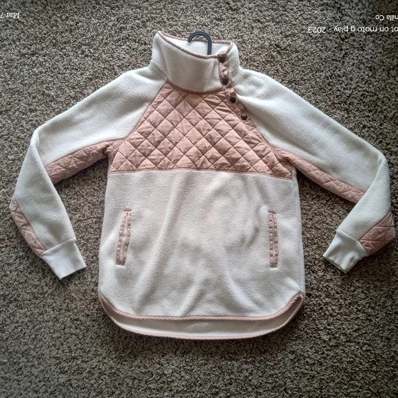 Abercrombie & Fitch Women's Asymmetrical Snap-Up Fleece Jacket Pink Size Small - Picture 2 of 13